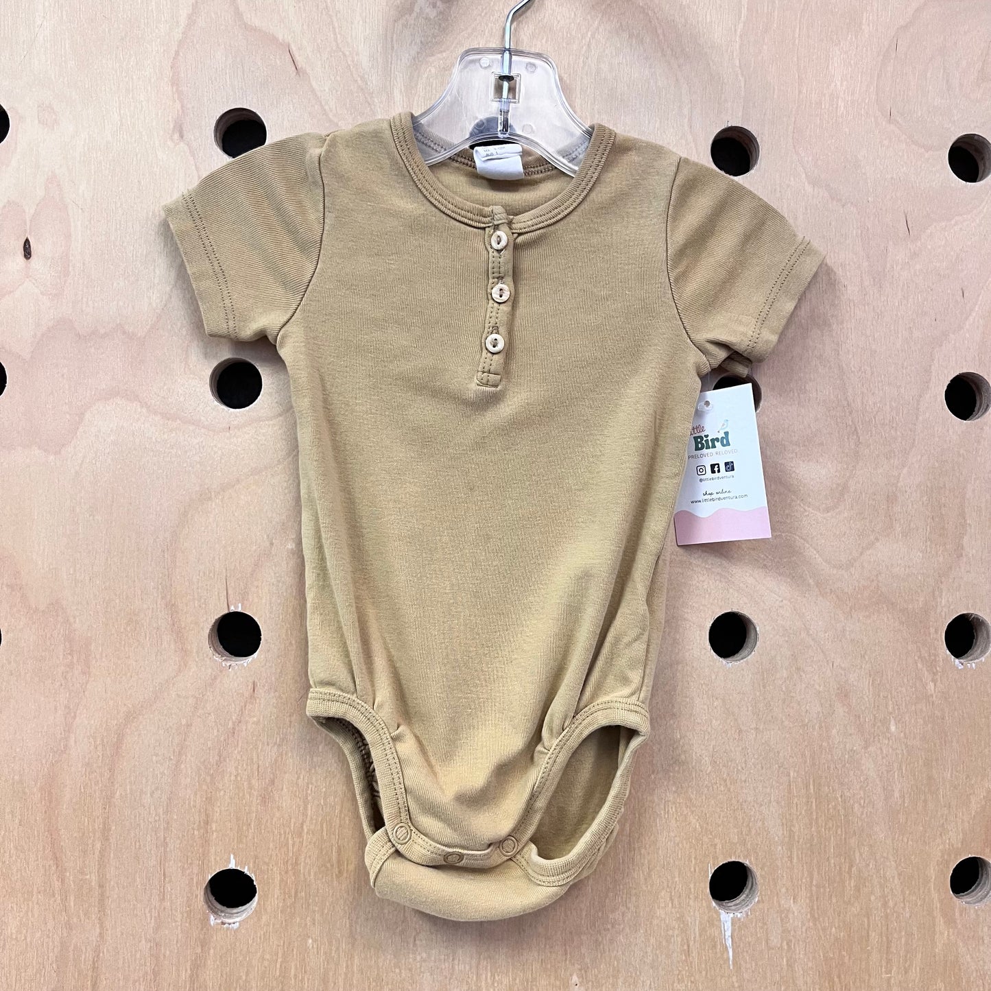 Organic Yellow Henley Bodysuit