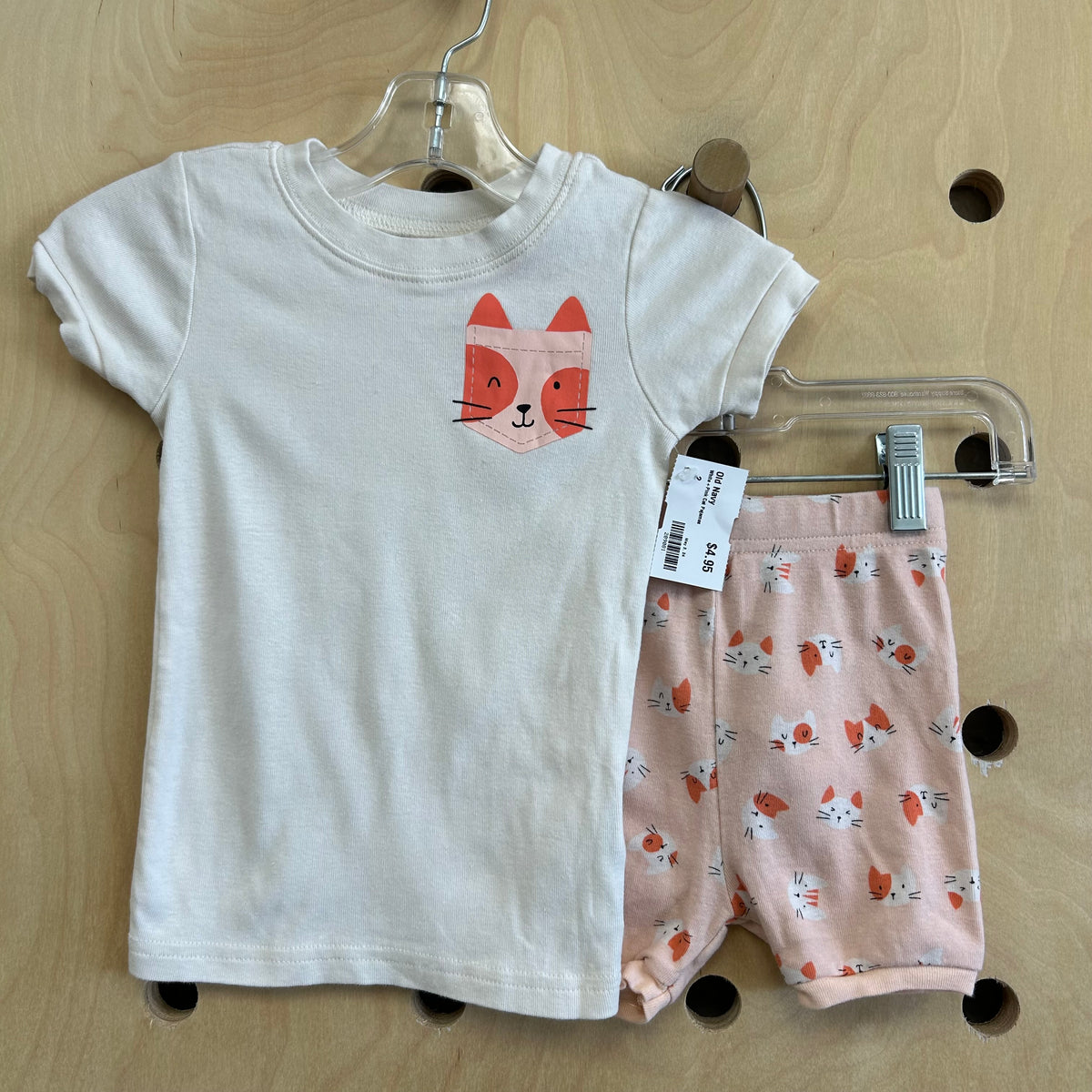 White+Pink Cat Pajamas