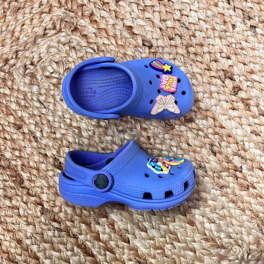 Purple Butterfly Jibbitz Clogs