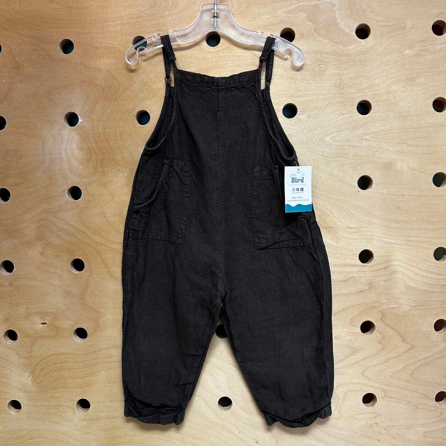 Grey Linen Blend Pocket Romper