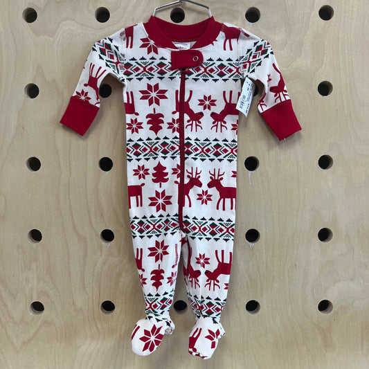 Cream & Red Reindeer Pajamas