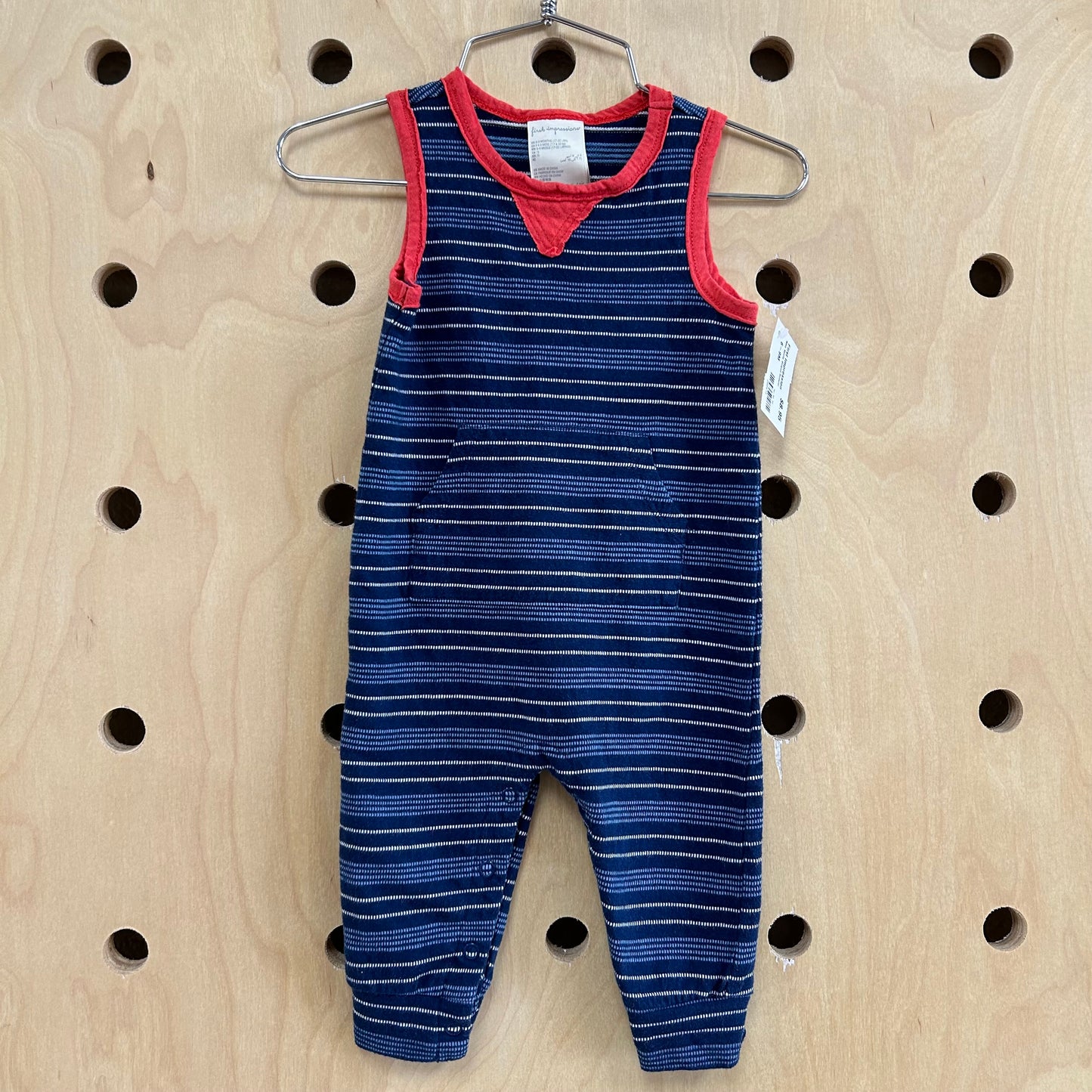 Navy Spotty Striped Romper