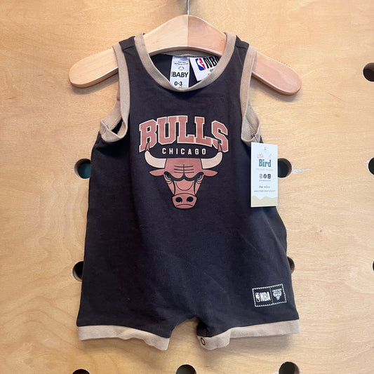 Tan/Black Bulls Ringer Romper