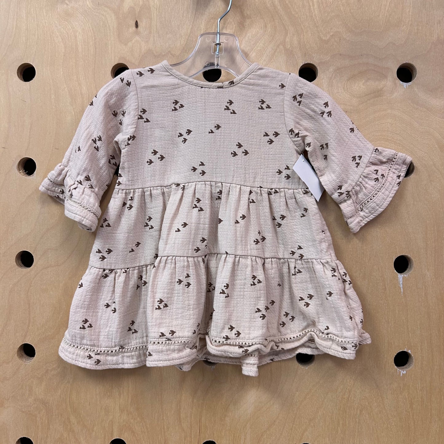 Tan Organic Birds Dress