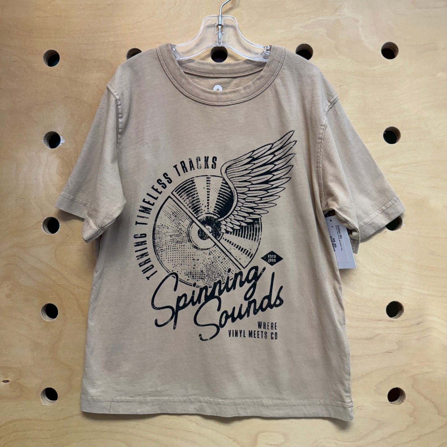 Beige 'Spinning Sounds' Tee