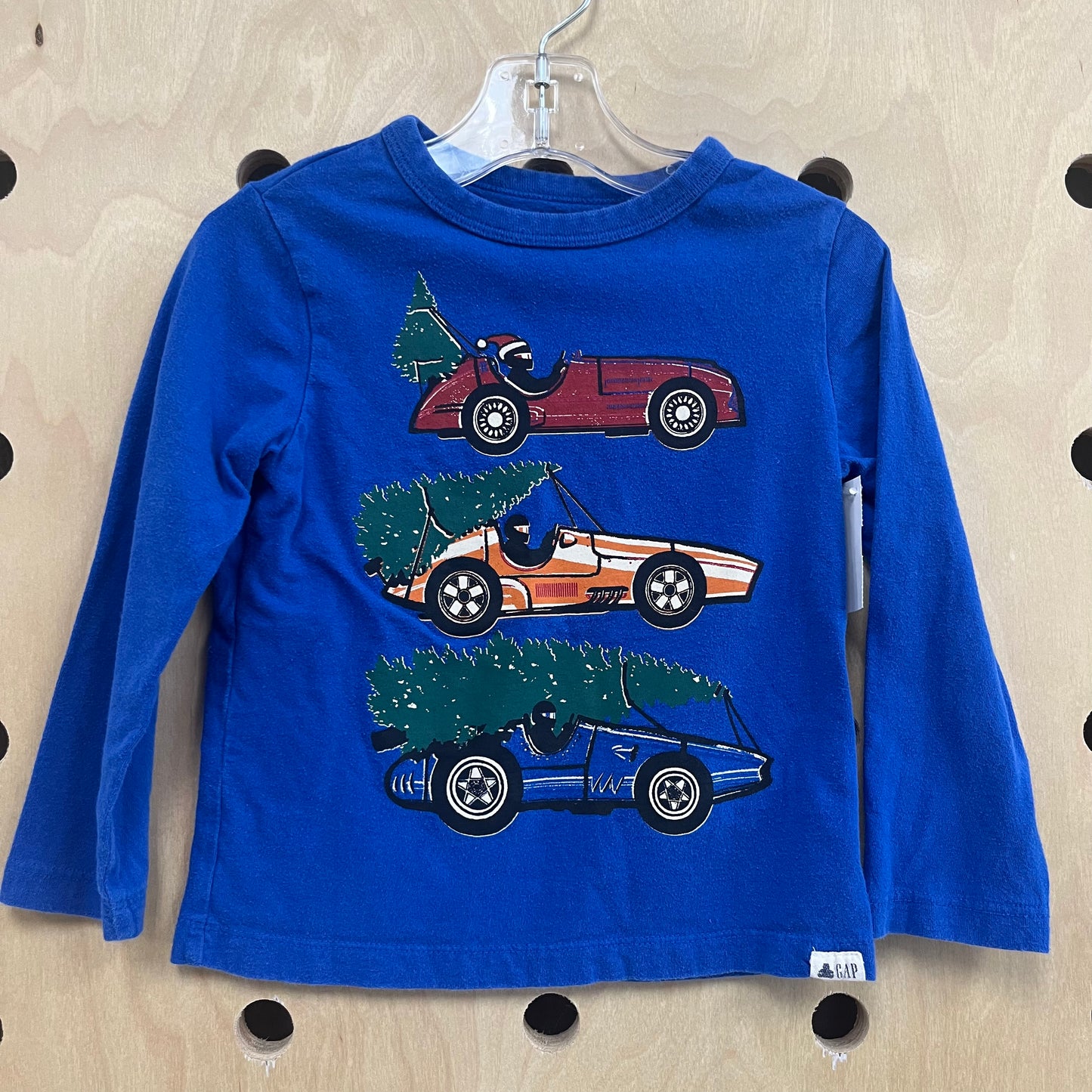 Blue Race Car Holiday Long Sleeve
