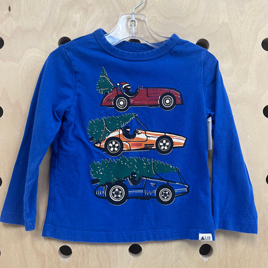 Blue Race Car Holiday Long Sleeve