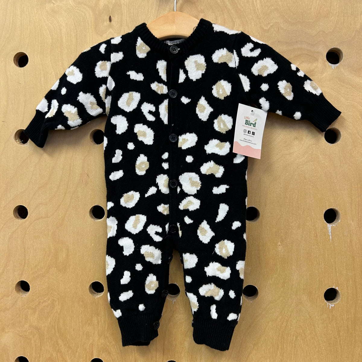 Black Cheetah Button Romper