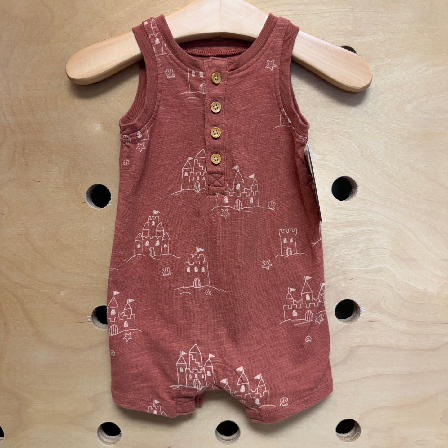 Organic Rust Sand Castles Romper
