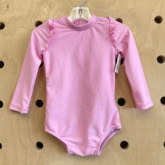 Pink Textured Swimsuit