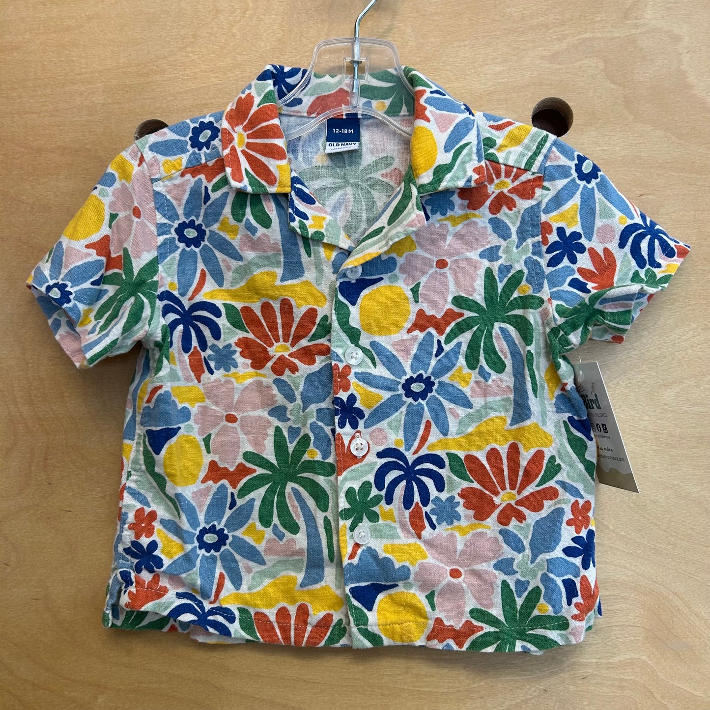 Colorful Floral Linen Button Up