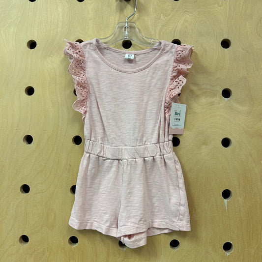 Pink Eyelet Sleeve Romper