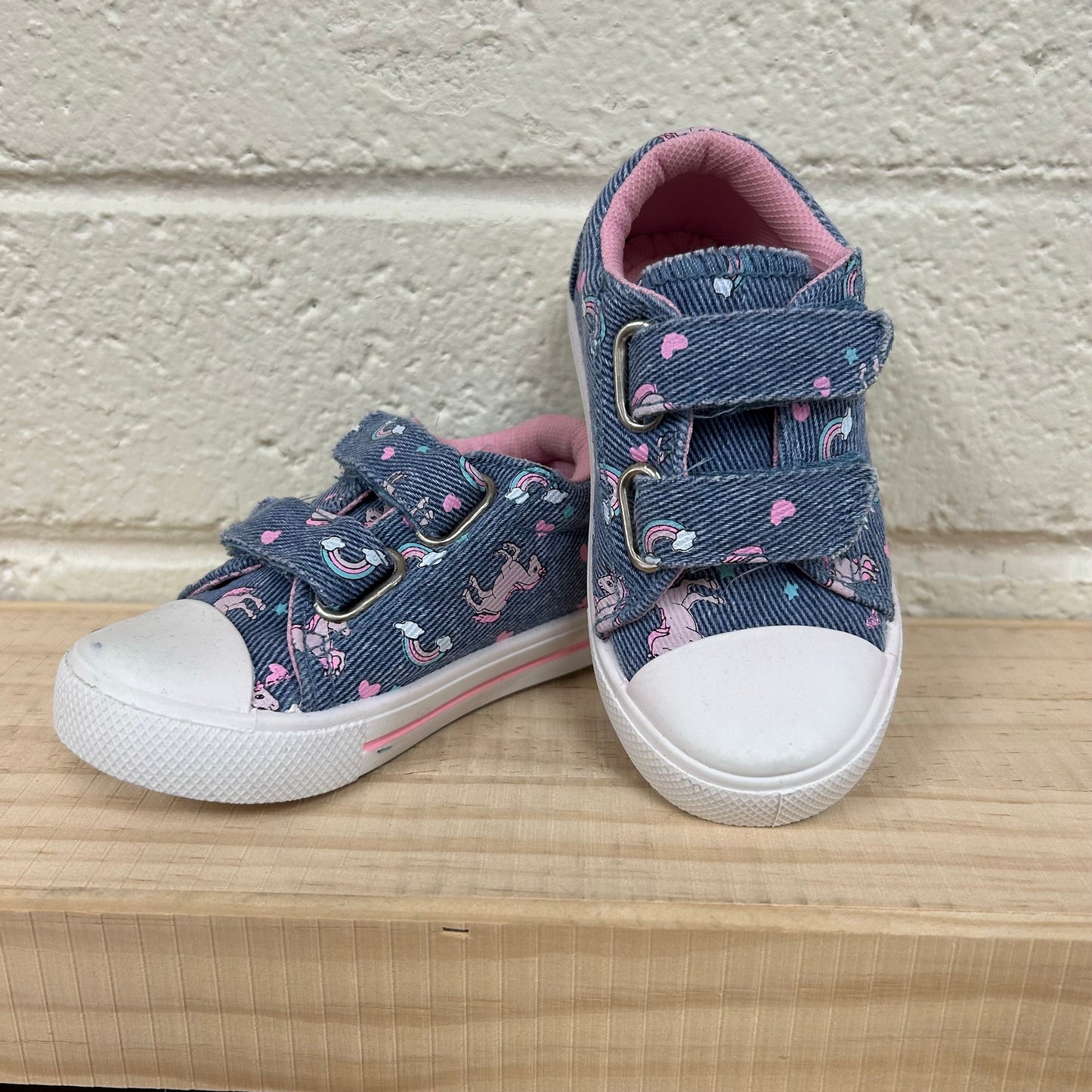 Denim Unicorn Velcro Shoes