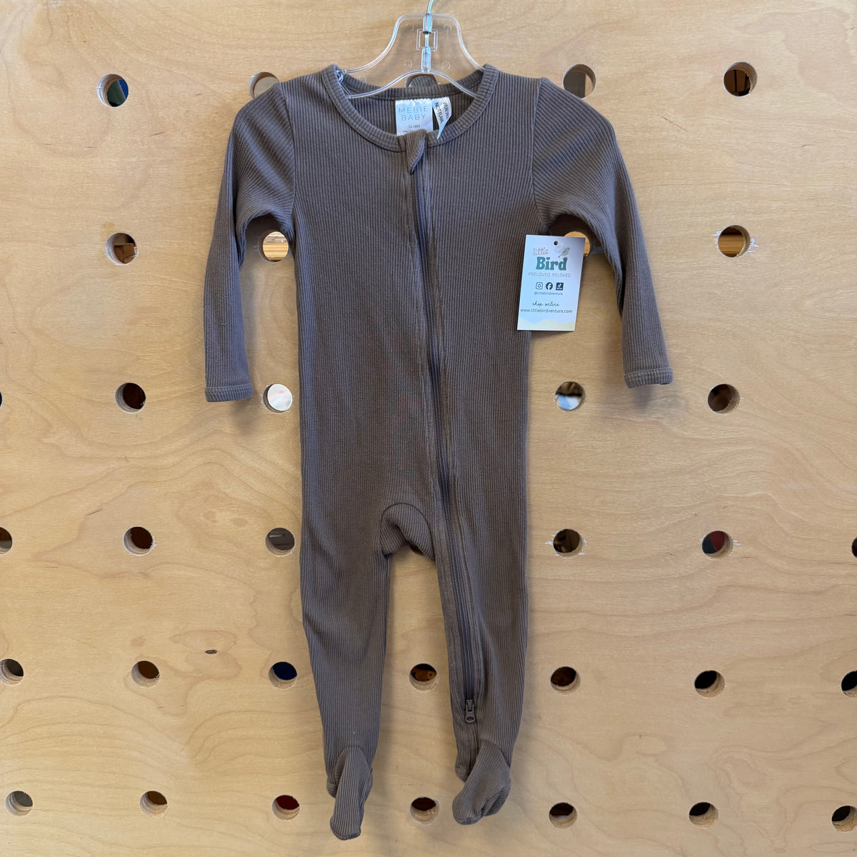 Organic Brown Ribbed Footies