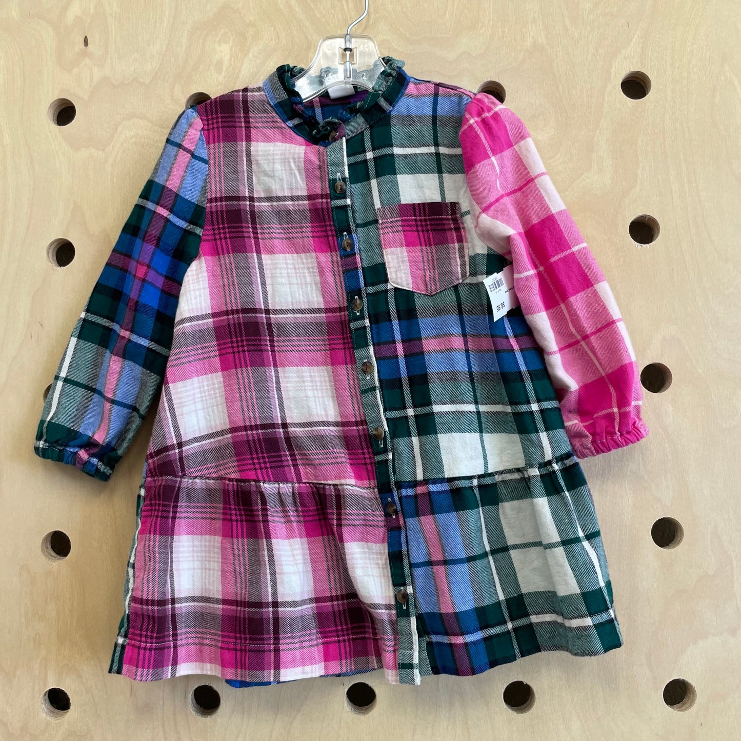 Colorful Plaid Flannel Dress