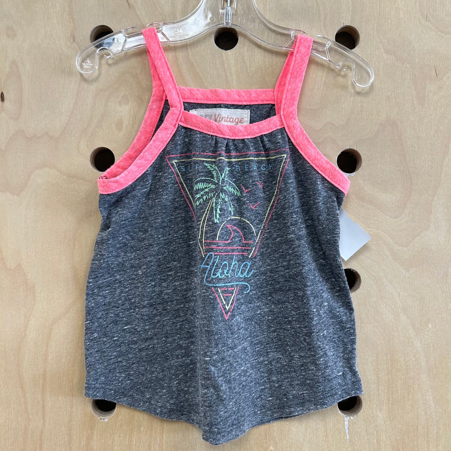 Grey+Pink Aloha Tank