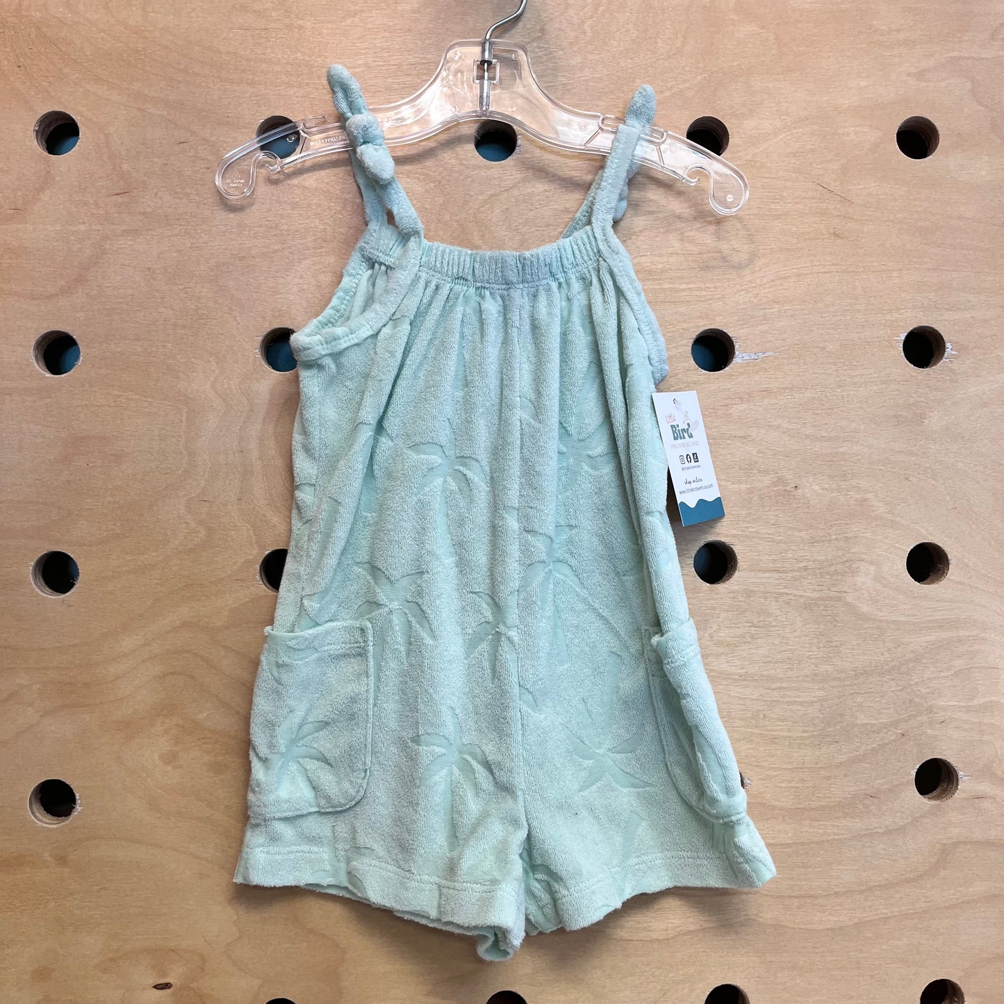 Mint Terry Palm Tree Romper