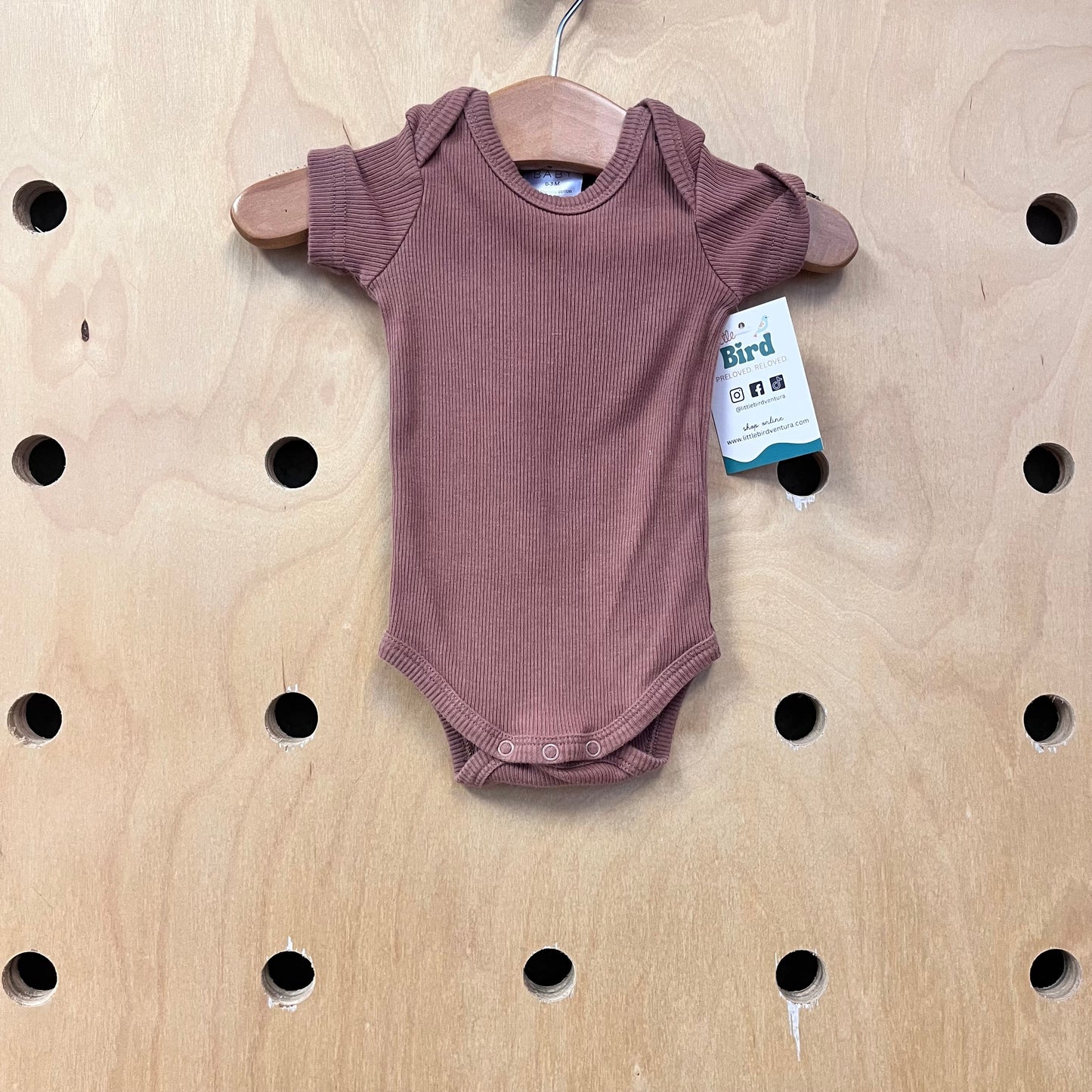 Organic Chocolate Ribbed Bodysuit