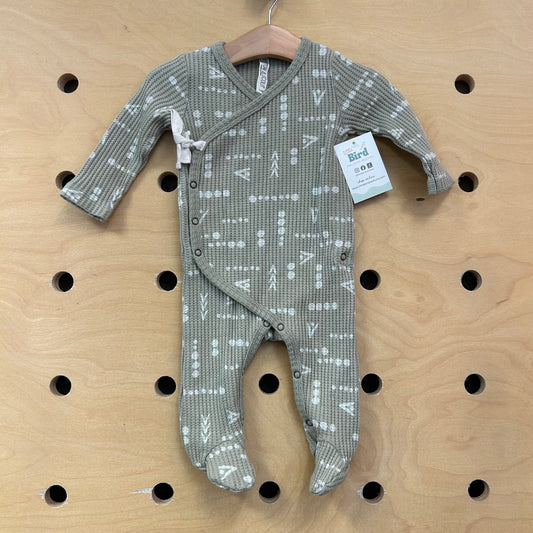 Sage & Cream Waffle Wrap Romper