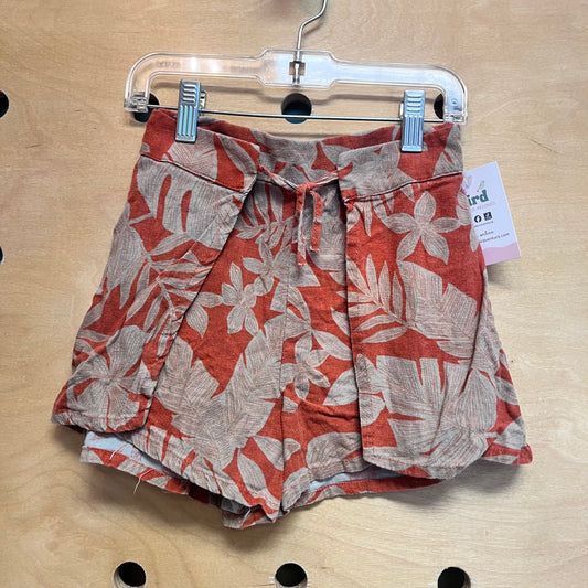 Rust & Taupe Linen Blend Skort