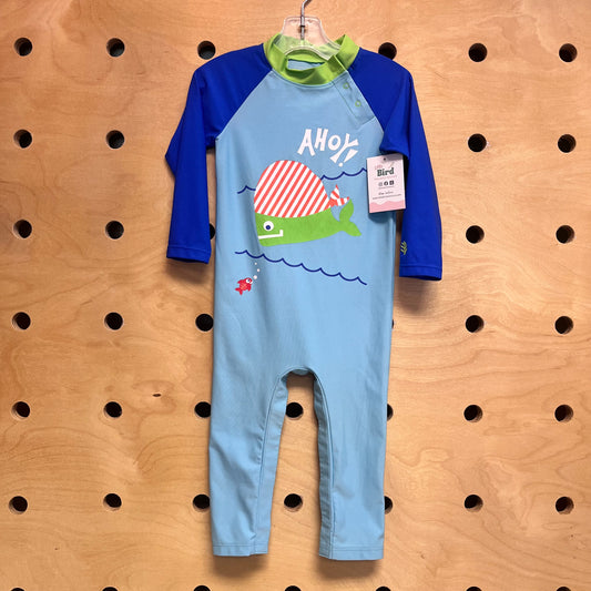 Blue 'Ahoy' Fish Swimsuit