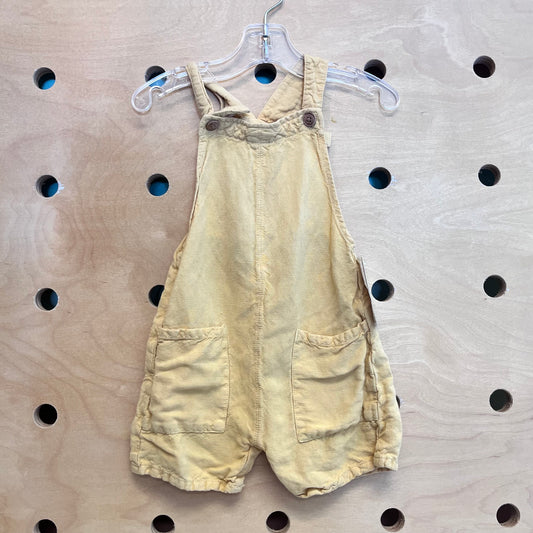 Yellow Linen Pocket Romper