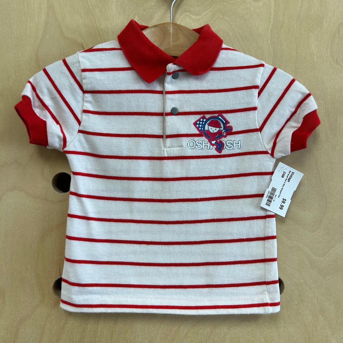 Osh Kosh Red & Blue Striped Polo