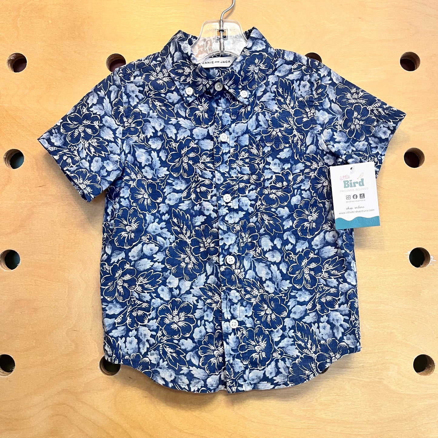 Blue Floral Button Up