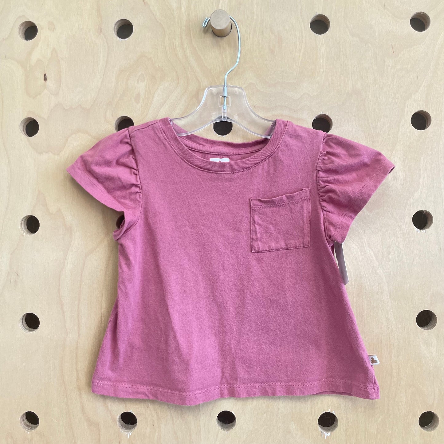 Pink Ruffle Sleeve Tee