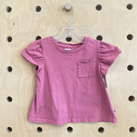 Pink Ruffle Sleeve Tee