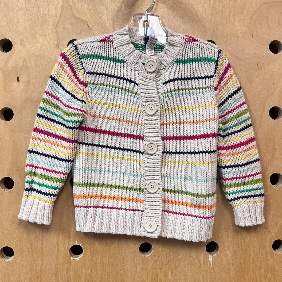 Rainbow Striped Knit Cardigan