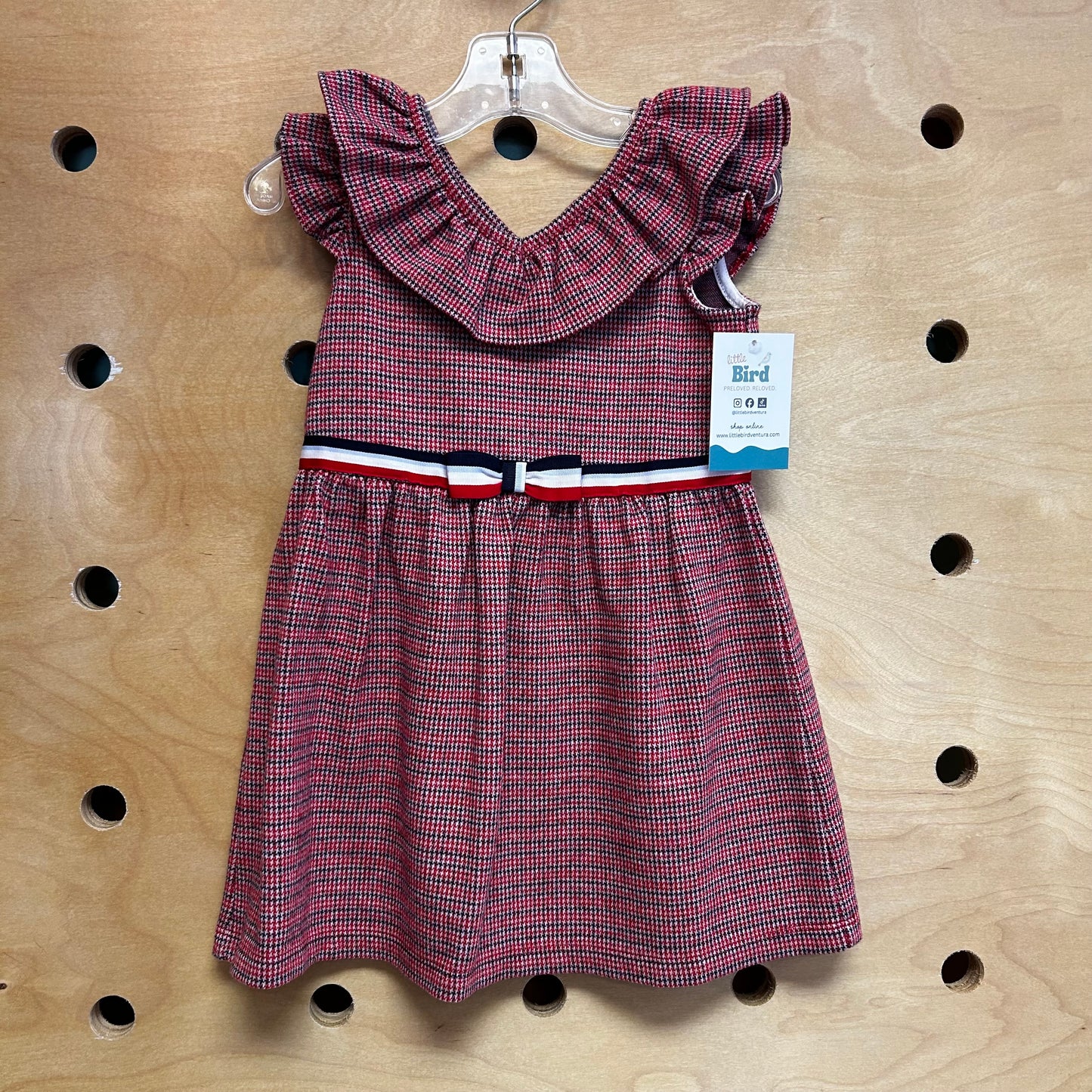 Red/Blue Waist Bow Dress