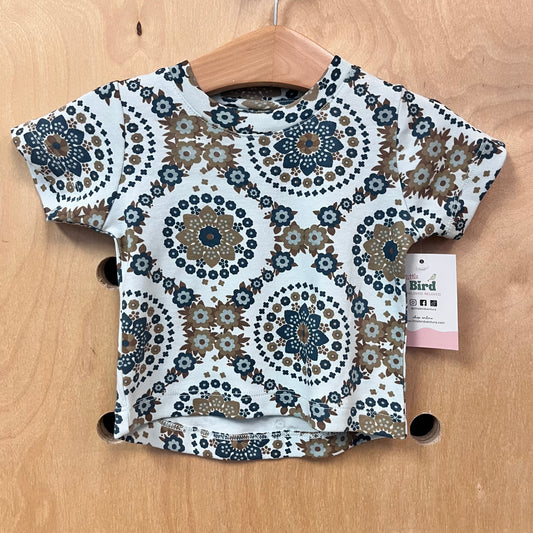 Organic Mint + Brown Floral Top NEW!