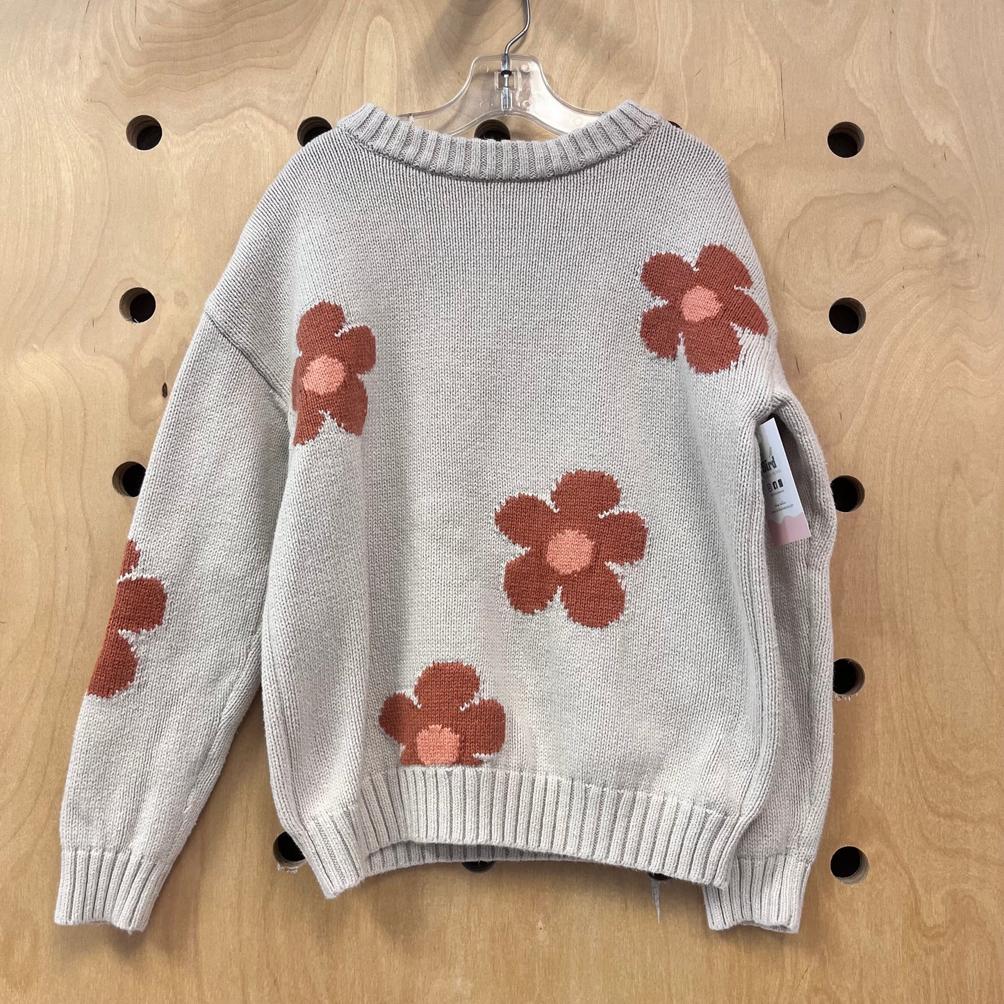 Beige Floral Sweater