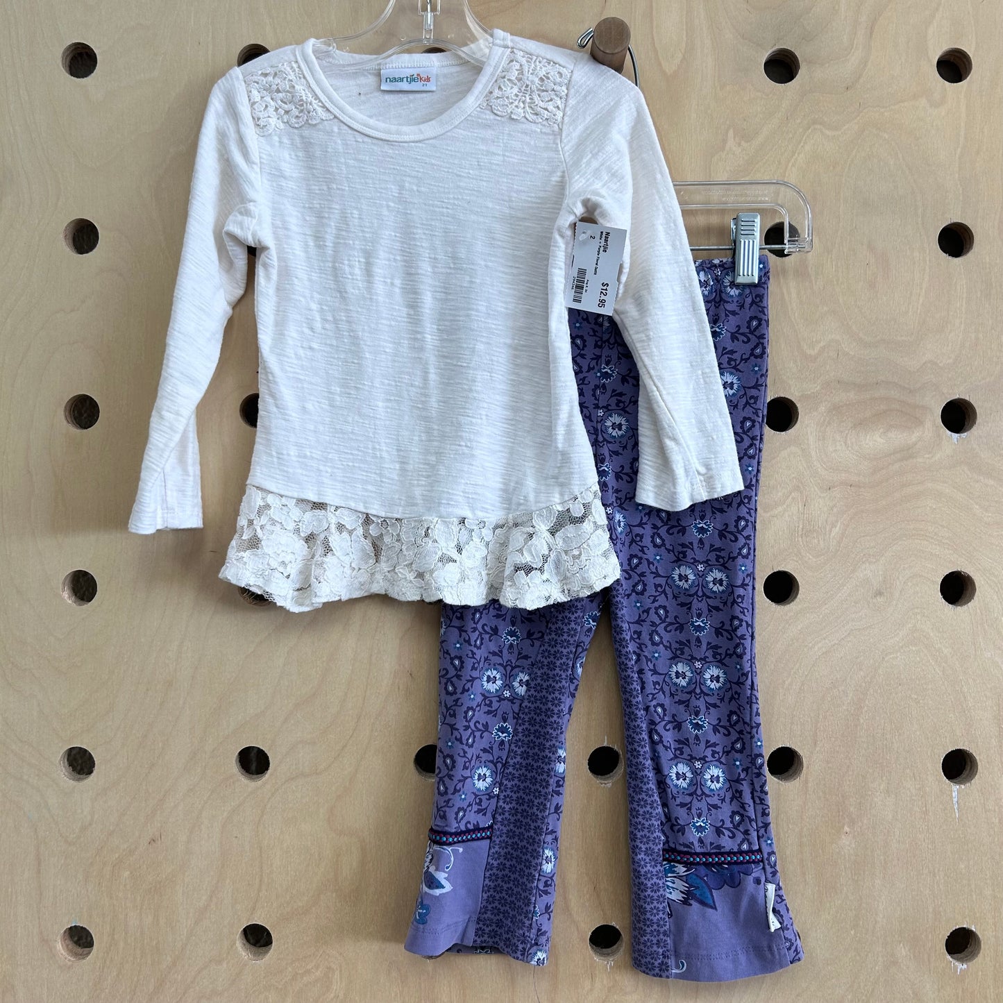 White + Purple Floral Outfit
