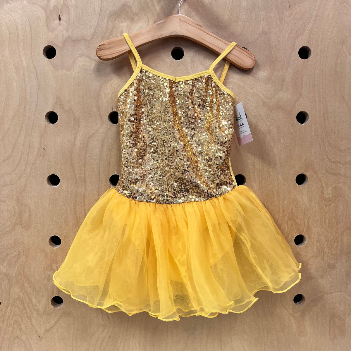 Yellow + Gold Sequins Tulle Leotard