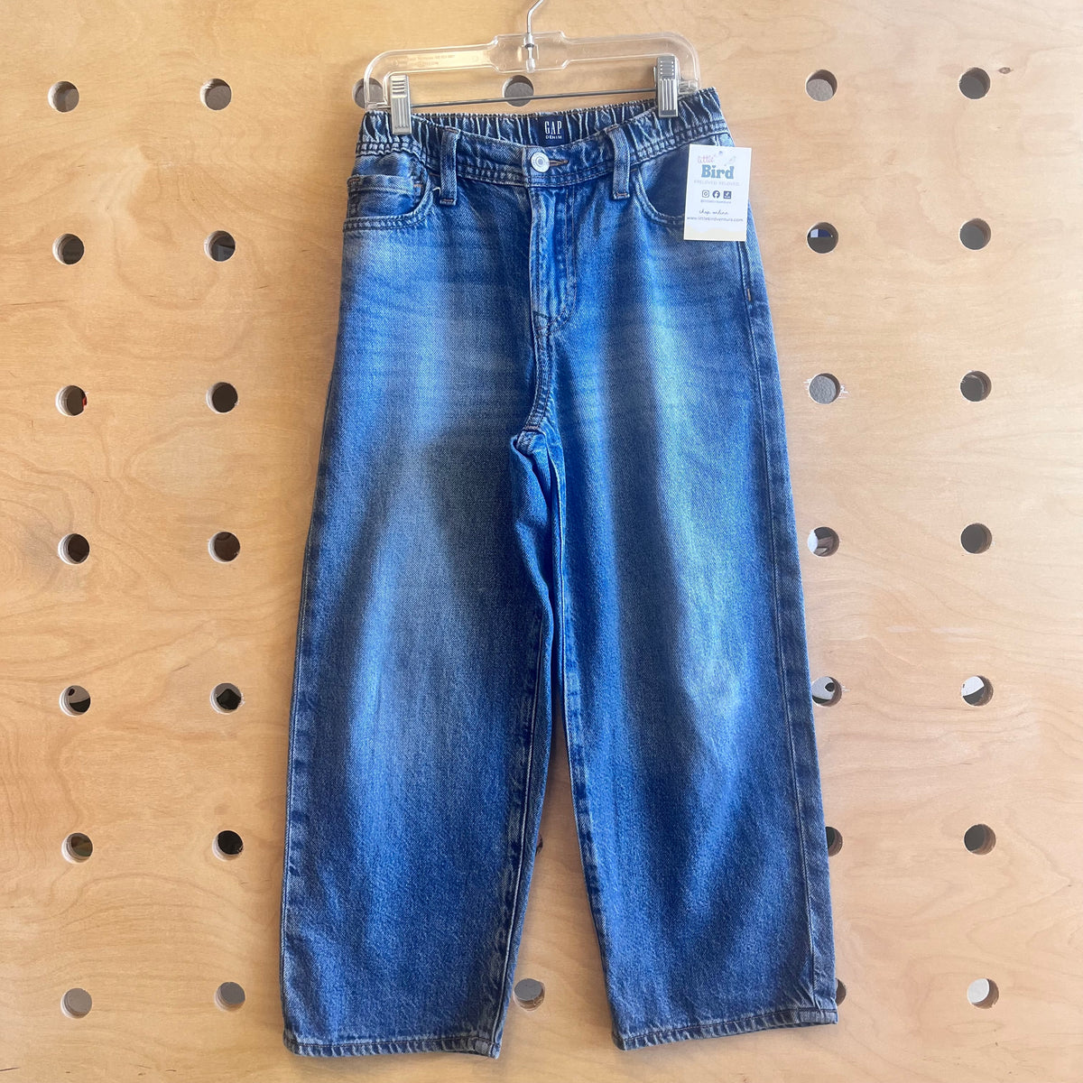 Elastic Waist Baggy Denim