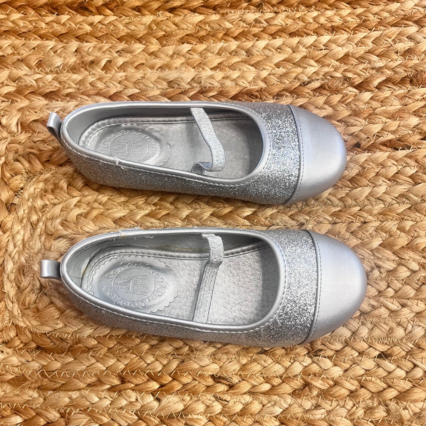 Silver Cinderella Flats