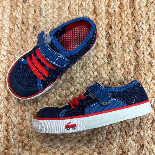 Red & Navy Mesh Velcro Sneakers