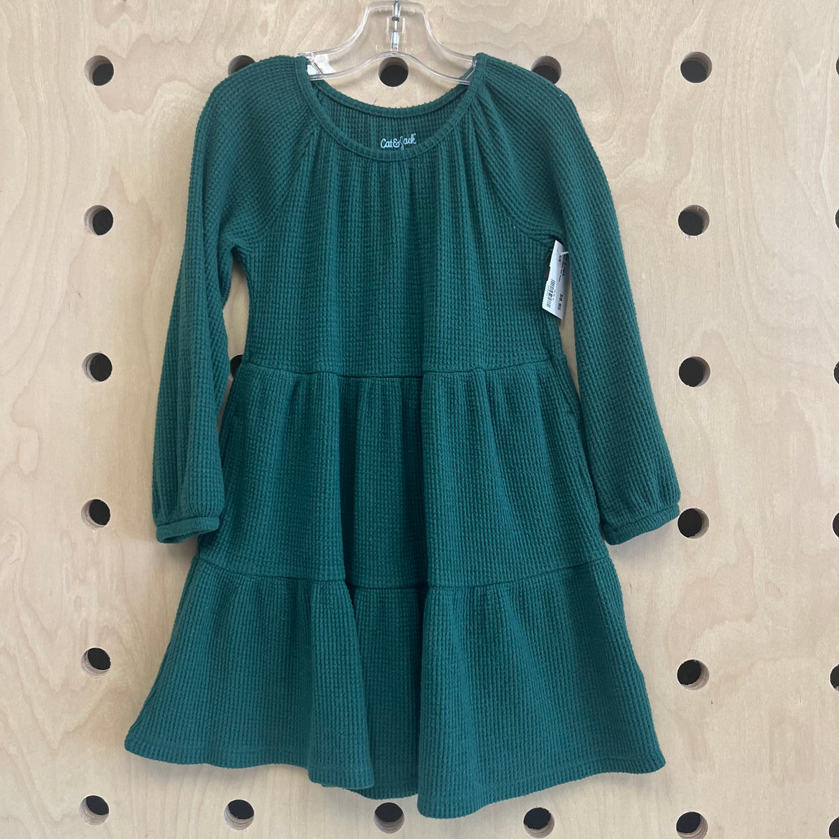 Green Waffle Knit Dress