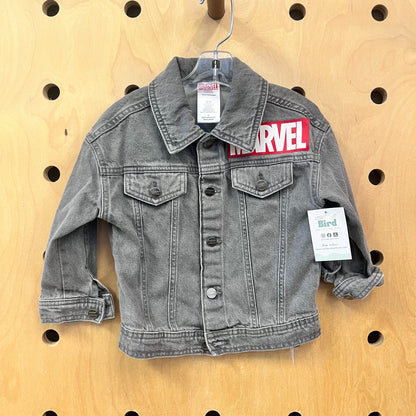 Grey Marvel Graphic Denim Jacket