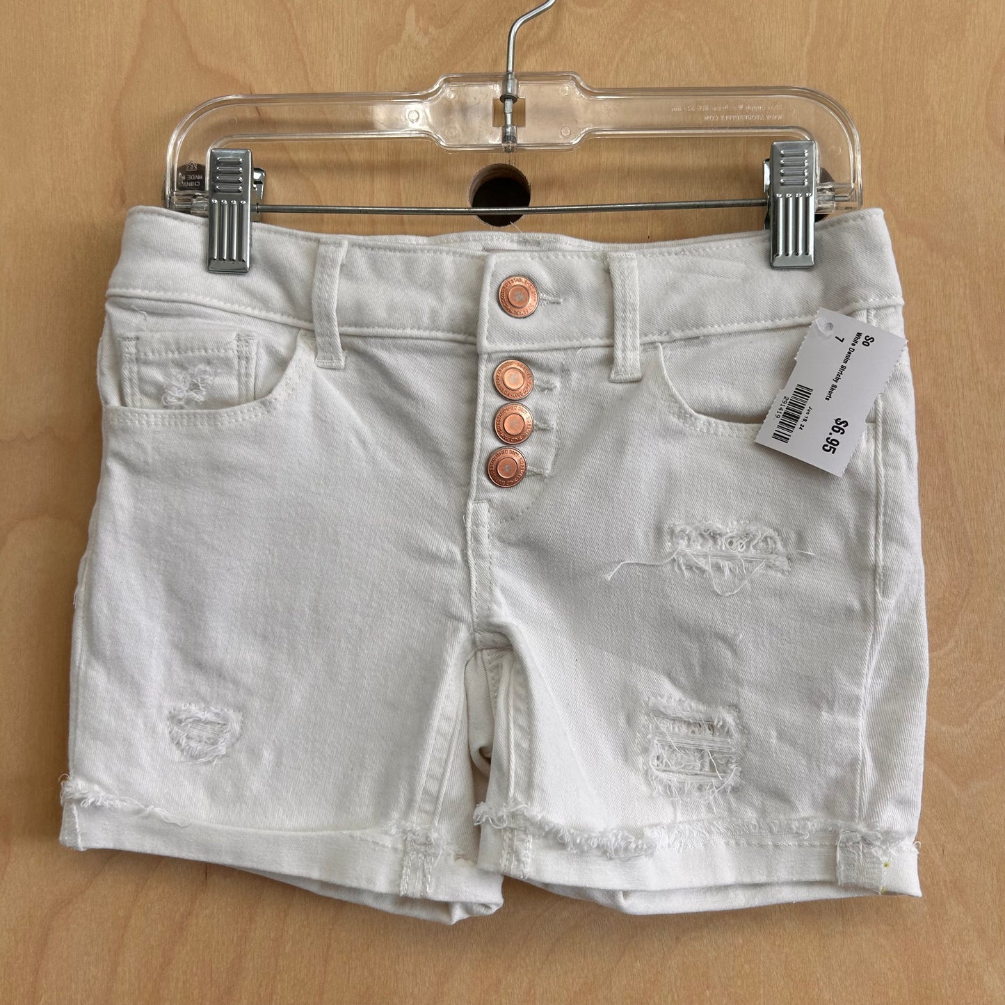 White Denim Stretchy Shorts