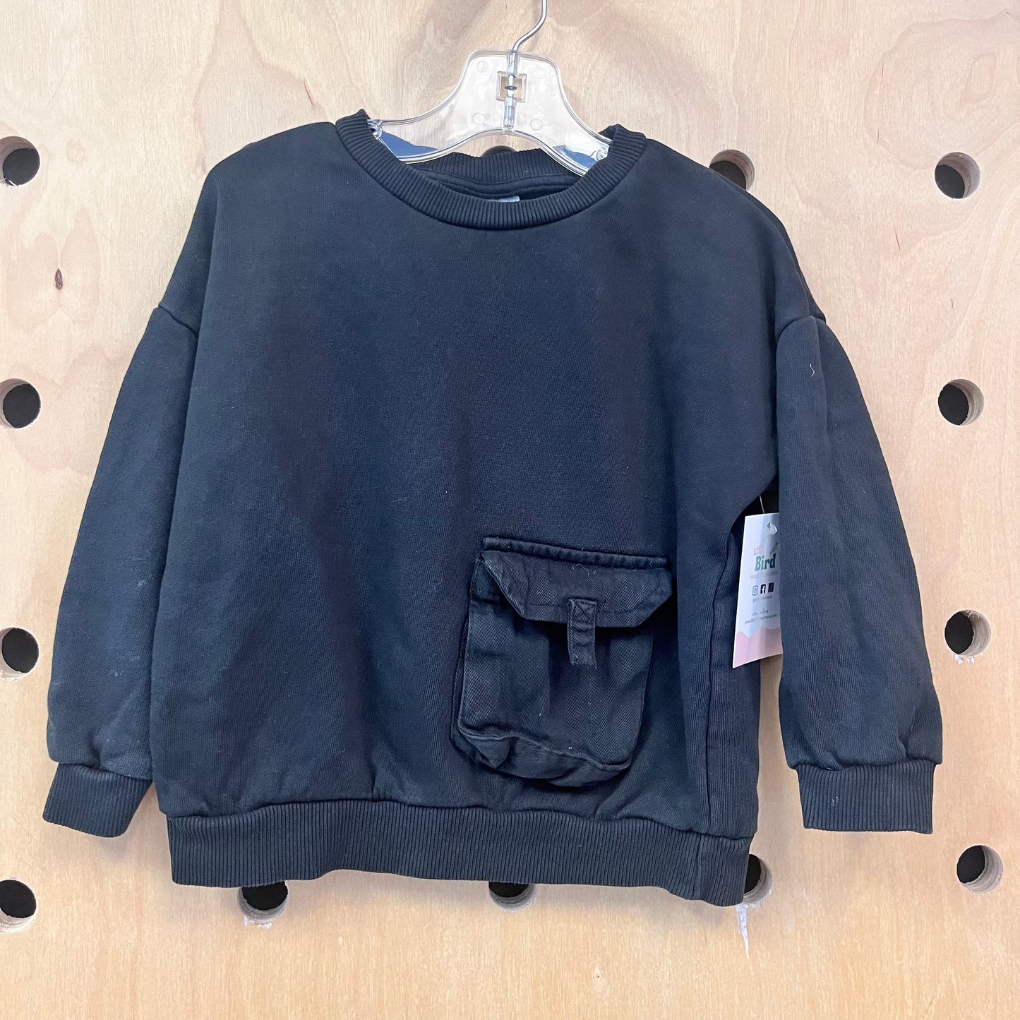 Black Front Pocket Sweatshirt