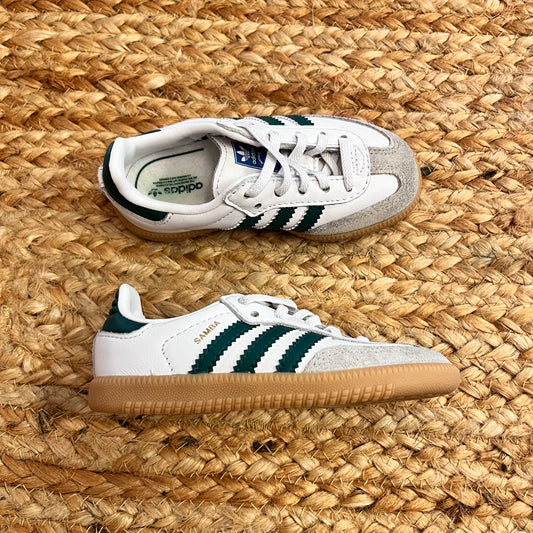 White & Green Samba Sneakers