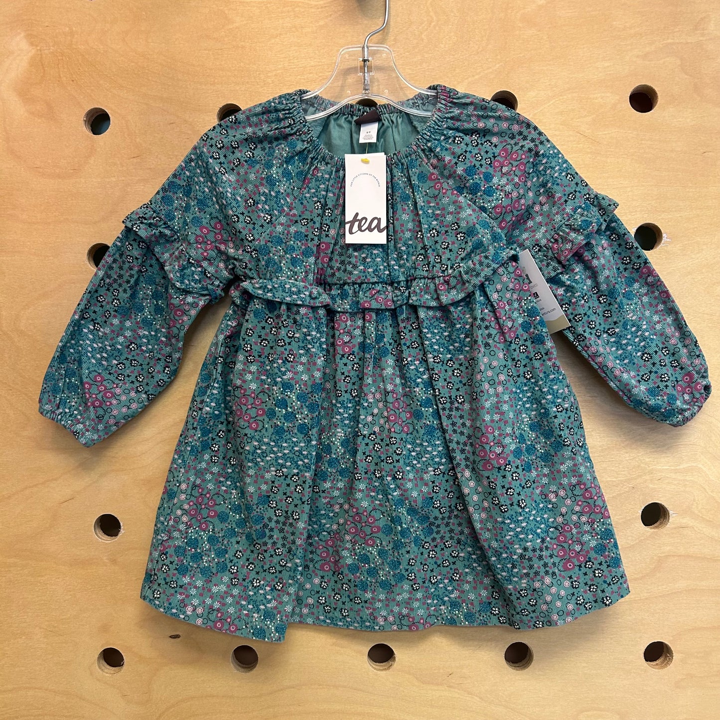 Teal Floral Cord Dress NEW!