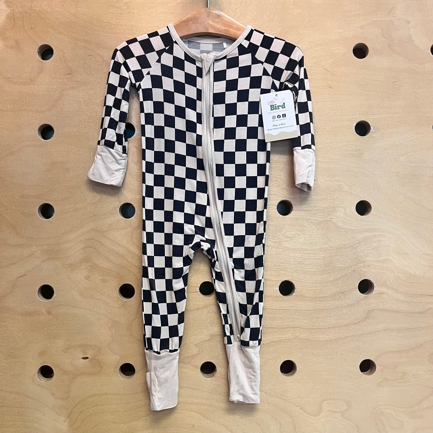 Black & Tan Checkered Bamboo Zippy