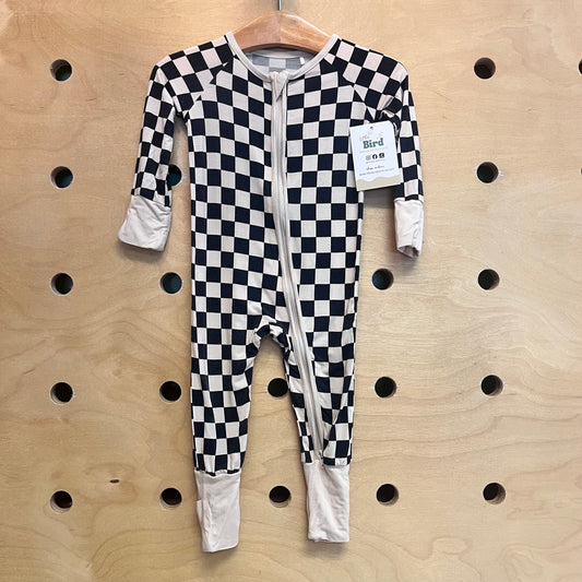 Black & Tan Checkered Bamboo Zippy