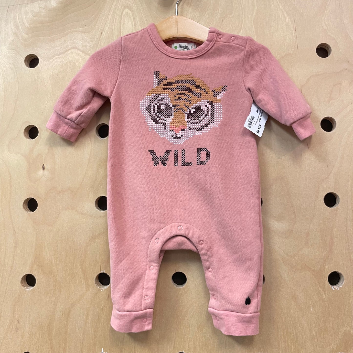 Pink Wild French Terry Tiger Romper