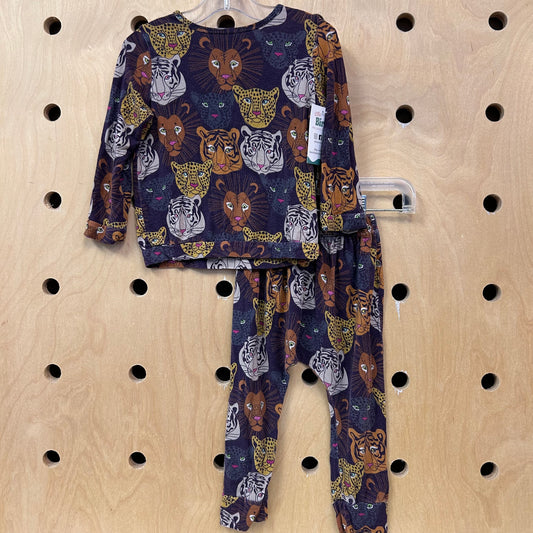 Purple Jungle Cats Bamboo Pajamas