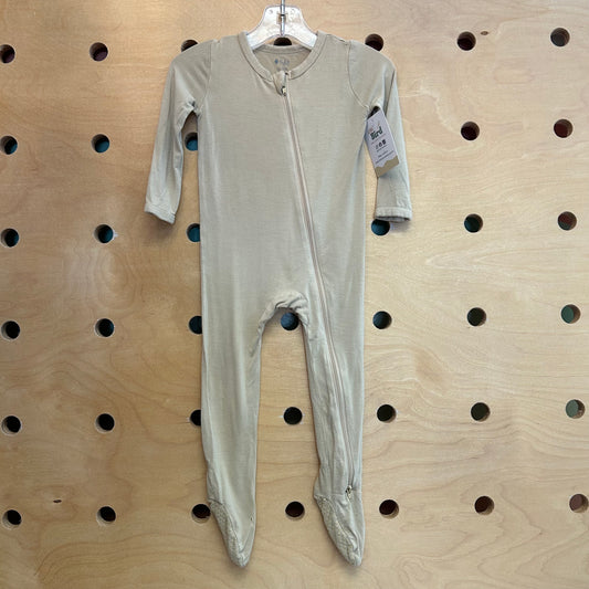 Beige Bamboo Zippy Footies